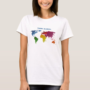 Global världskartatänka t-shirt