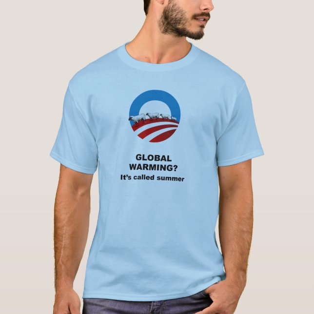 Global värme kallas sommaren tee shirt (Framsida)