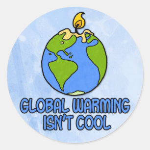 global värme runt klistermärke