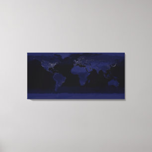 Global View of Earth's City Ljus Canvastryck