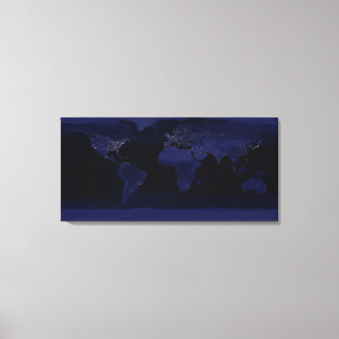 Global View of Earth's City Ljus Canvastryck