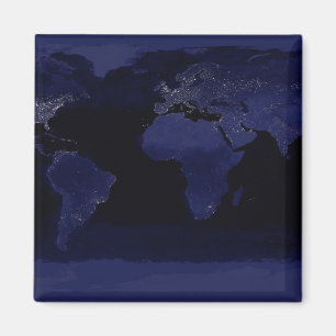 Global View of Earth's City Ljus Magnet