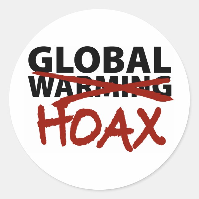 Global Warming Hoax Runt Klistermärke (Framsida)