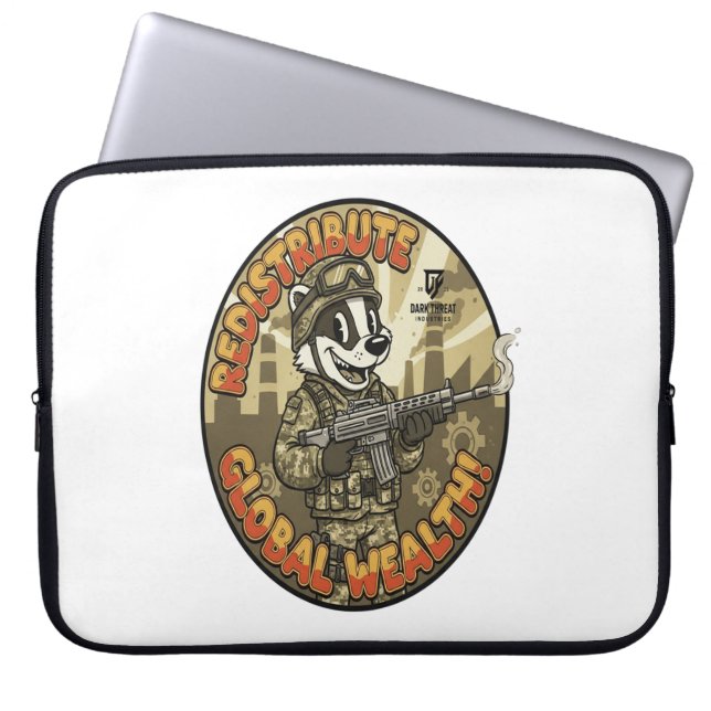 Global Wealth Badger Laptop Sleeve (Framsidan)