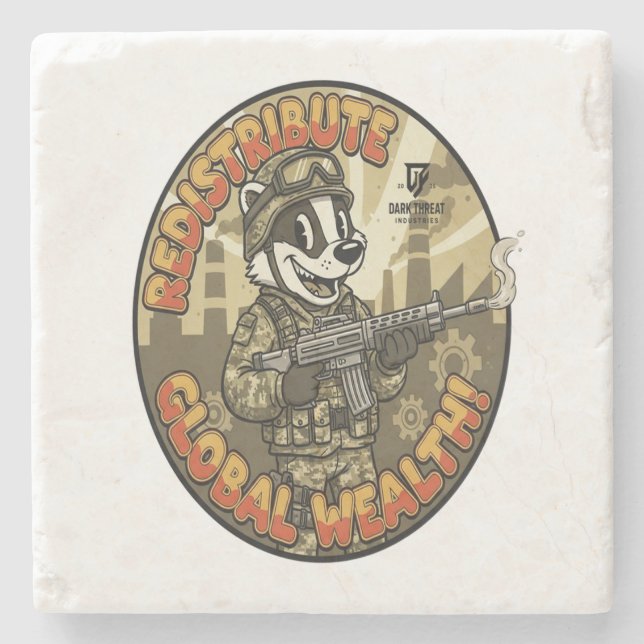 Global Wealth Badger Stone Coaster Stenunderlägg (Framsidan)