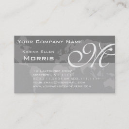 Global yrkesmässig elegant Monogramvärldskarta Visitkort