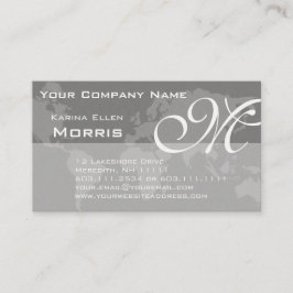 Global yrkesmässig elegant Monogramvärldskarta Visitkort
