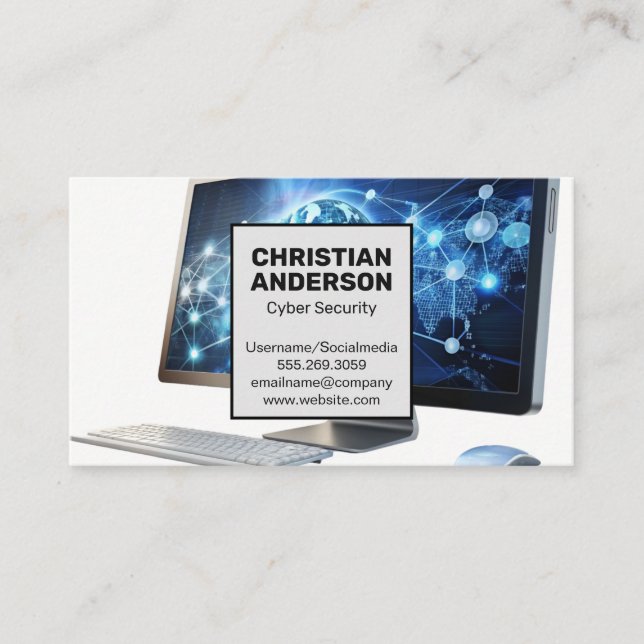 Globala datornätverk | Teknisk support Visitkort (Framsida)