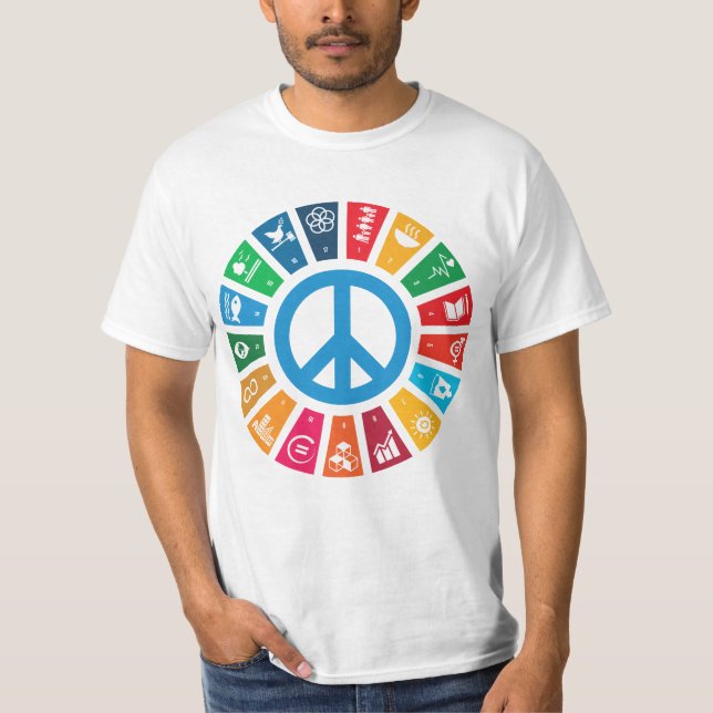 Globala hållbarhetsmål för fred - inspiration t shirt (Framsida)