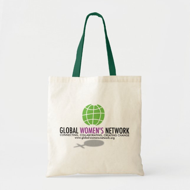 Globala kvinnor knyter kontakt hänger lös tygkasse (Framsidan)