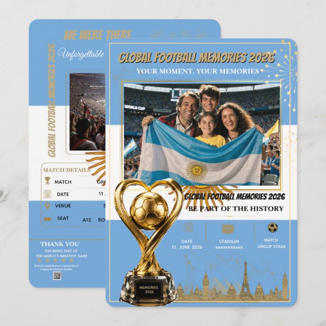 Globala Minnen från Fotboll 2026 Kort (Fram/baksida)