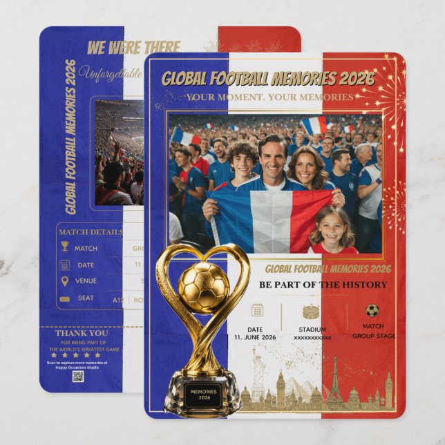 Globala minnen från fotboll 2026-kort julkort (Fram/baksida)