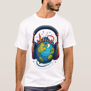 Globala slag: Jord och hörlurarT-Shirt T Shirt