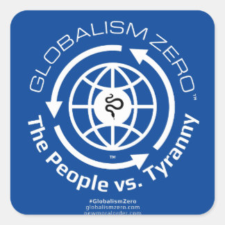 Globalism Zero™ White Circle Logotyp Stickers Fyrkantigt Klistermärke