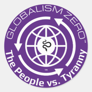 Globalism Zero™ White Circle Logotyp Stickers Runt Klistermärke