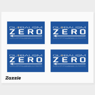 Globalism Zero™ White Line Logotyp Stickers Rektangulärt Klistermärke