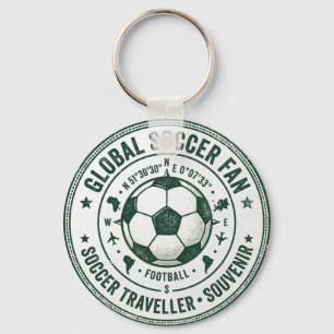 Globalt fotbollsturneringsfanan Resenär Souvenir Nyckelring