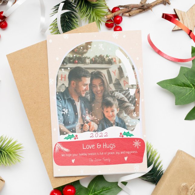 Globalt illustration av roligt kärlek och snö med  julkort (Skapare uppladdad)