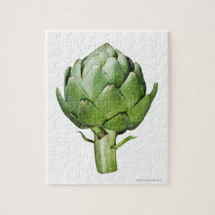 Globe Artichoke på vit bakgrund - utklippt ut Pussel