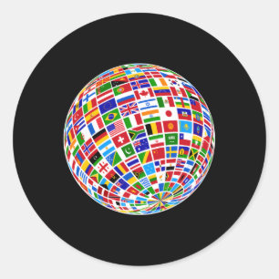 Globe Eh Världs flaggor Land i världen Runt Klistermärke