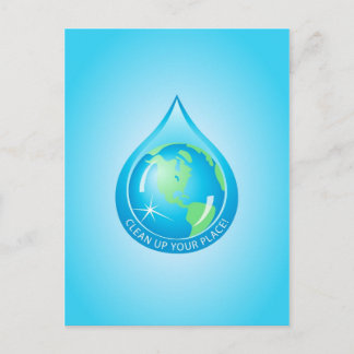 Globe in Waterdroppe Vykort