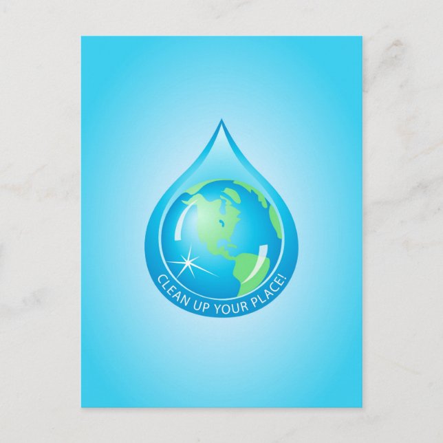 Globe in Waterdroppe Vykort (Framsida)