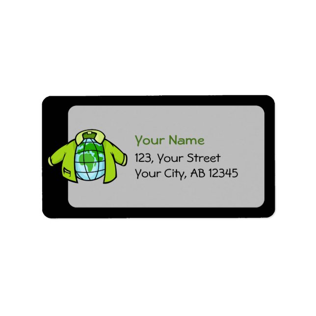 Globe Jacka Adressetikett (Framsidan)