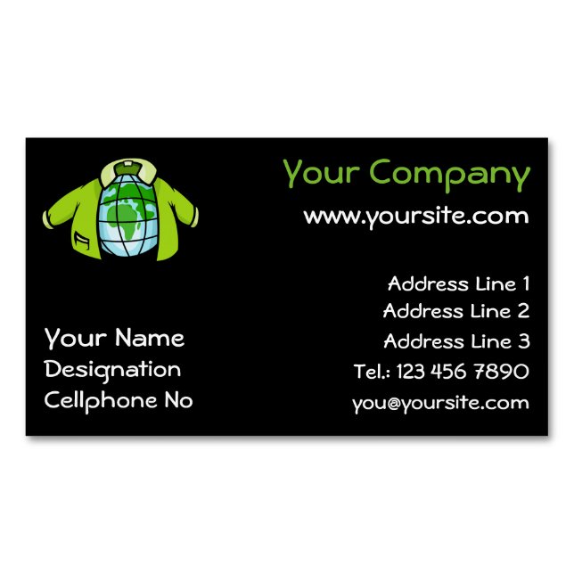 Globe Jacka Visitkortmagnet (Framsida)