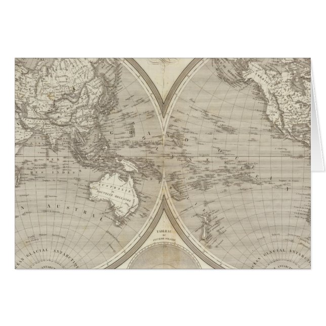 Globe karta hälsningskort (Framsidan Horizontal)