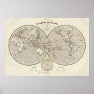 Globe karta poster