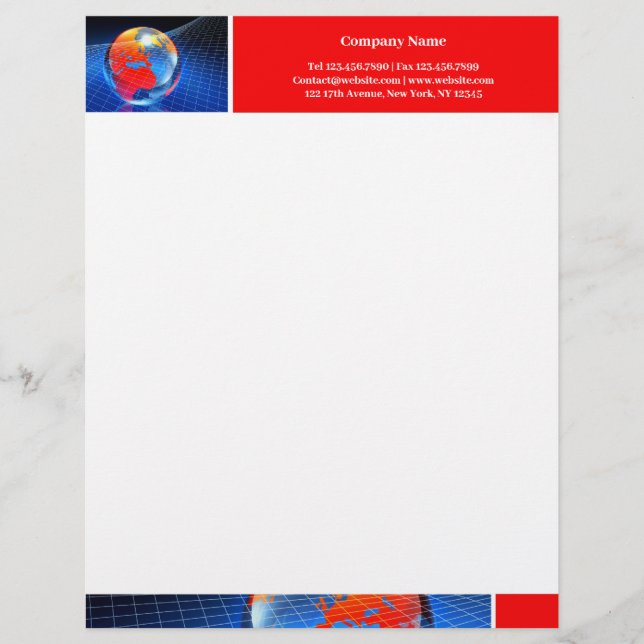 Globe Letterhead Brevhuvud (Framsida)