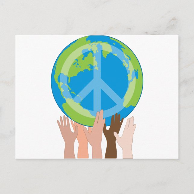 Globe och Händer Vykort (Framsida)