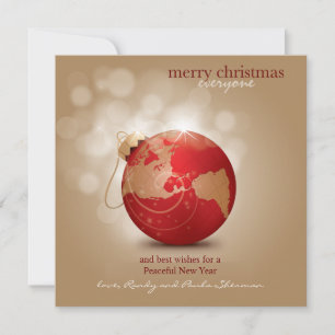 Globe Ornament Helgdag Card Julkort