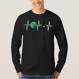 Globe Planet Earth Käpp Corso Heartslag Hund T Shirt