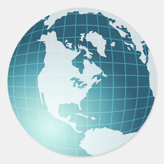 Globe Runt Klistermärke (Framsida)