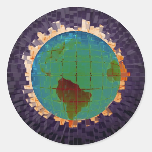 Globe Runt Klistermärke (Framsida)