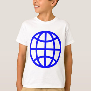Globe-symbol - blå t shirt