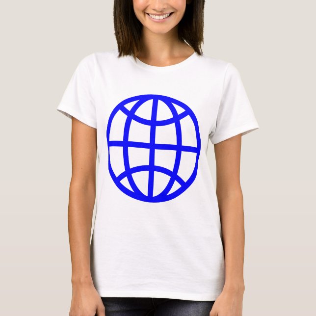 Globe-symbol - blå t-shirt (Framsida)