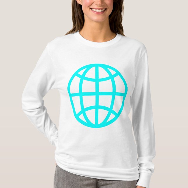 Globe Symbol - Cyan T Shirt (Framsida)