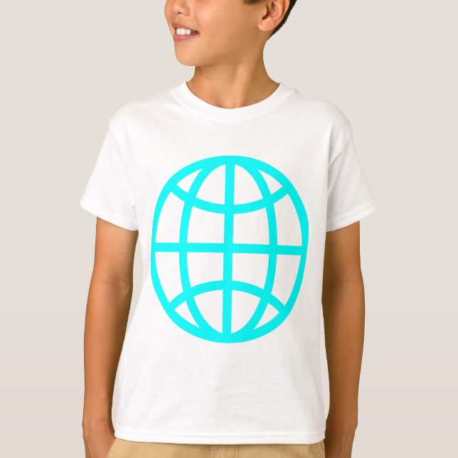 Globe Symbol - Cyan Tee Shirt (Framsida)