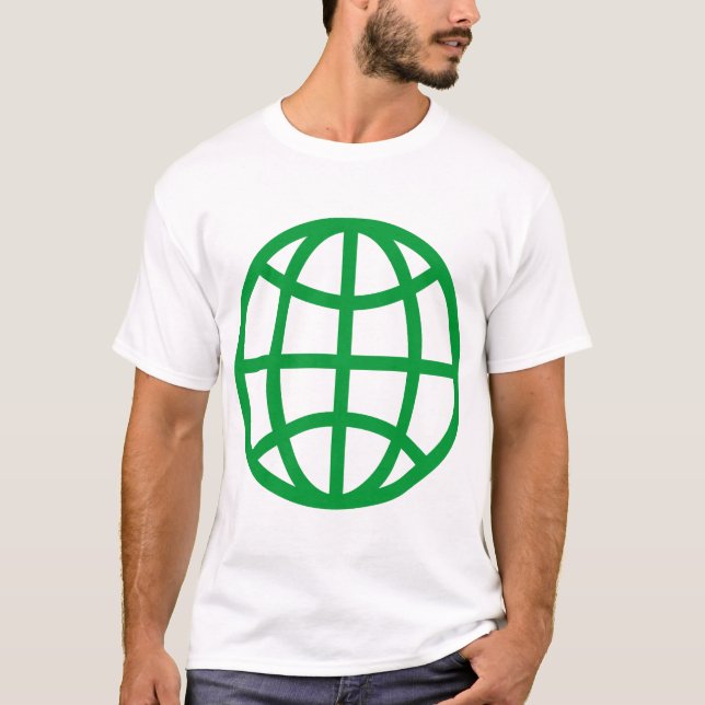 Globe-symbol - Grass-Grönt Tee Shirt (Framsida)