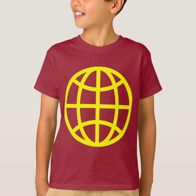 Globe-symbol - Gult Tee Shirt (Framsida)