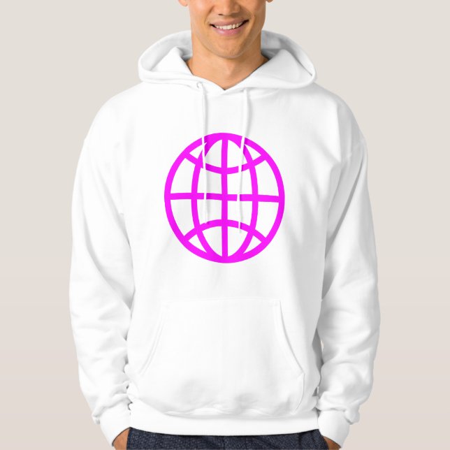 Globe-symbol - Magenta Hoodie (Framsida)