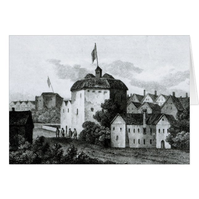 Globe-teatern på banksidan hälsningskort (Framsidan Horizontal)
