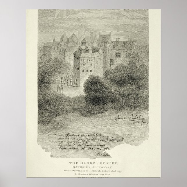 Globe Theater, Bankside, Southwark, efter dr Poster (Framsidan)