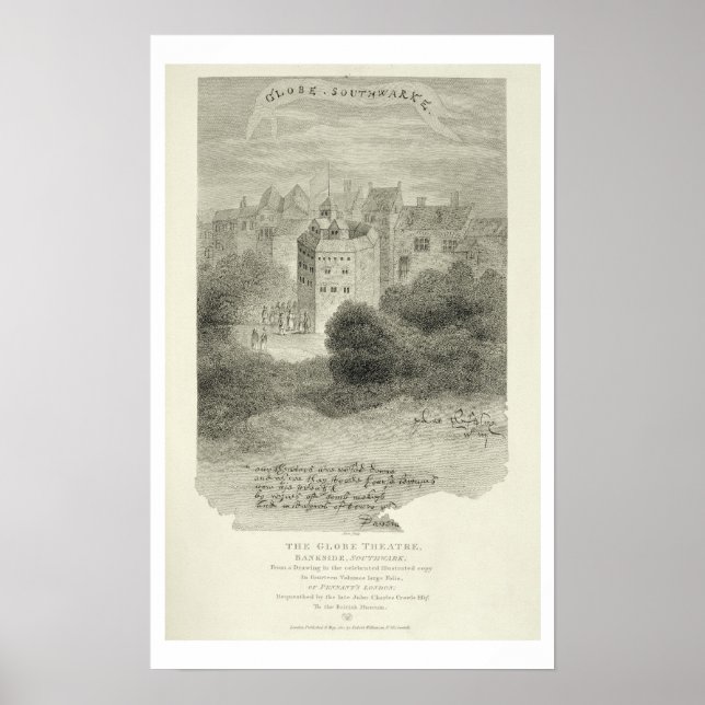 Globe Theater, Bankside, Southwark, efter dr Poster (Framsidan)