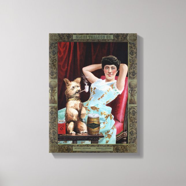 Globe Tobacco Co. Chew Globe Vintage affisch Canvastryck (Framsida)