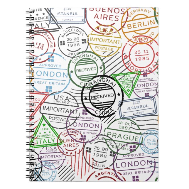 Globetrotter Traveling Stamped Journal Anteckningsbok (Framsidan)