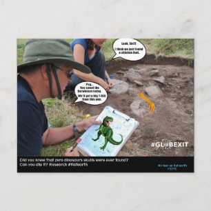 #GLOBEXIT DINO-KORT (Flat Earth 2017 Collection) Vykort