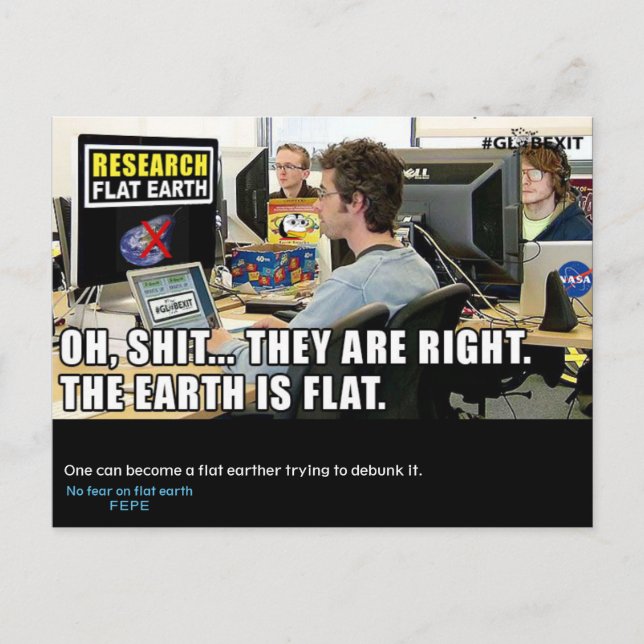#GLOBEXIT RFE-KORT (Flat Earth 2017 Collection) Vykort (Framsida)